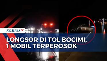Rekaman Amatir Longsor di KM 64 Tol Bocimi, 1 Mobil Masuk ke Jurang