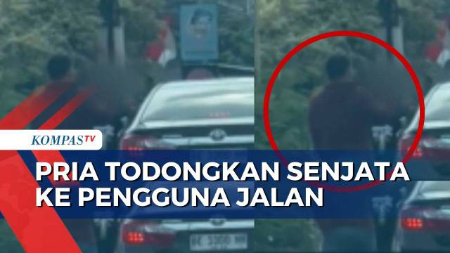 Viral! Aksi Koboi Pria Todongkan Senjata Api ke Pengguna Jalan di Bandar Lampung