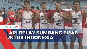 Terpaut Tipis dengan Thailand, Lari Relay Putra Sumbang Emas untuk Indonesia di Sea Games 2023