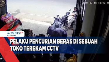 Pelaku Pencurian Beras Di Sebuah Toko Terekam CCTV