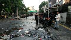 Pasca Rusuh di Jalan Sabang Jakarta, Pos Polisi Hangus hingga Motor Berserakan