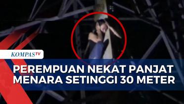 Penyelamatan Perempuan yang Panjat Menara Setinggi 30 Meter Berlangsung Dramatis