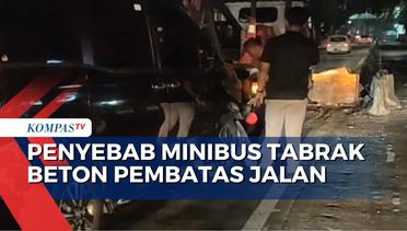 Minibus Tabrak Beton Pembatas Jalan di Arteri Pondok Indah Akibat Pengemudi Mengantuk