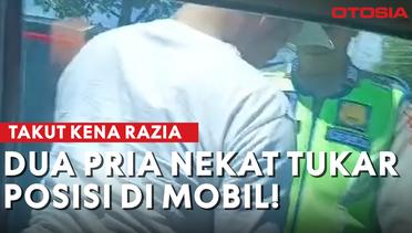 Momen Unik Dua Pria Bertukar Posisi di Mobil Saat Razia Polisi, Bikin Geleng-geleng Kepala!
