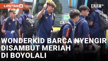 Wonderkid Barcelona Marc Guiu Disambut Meriah Saat Kedatangan Timnas Spanyol U-17 di Boyolali