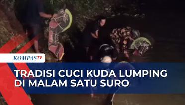 Peringati Malam 1 Suro, Warga Kabupaten Semarang Mencuci Kuda Lumping di Aliran Sungai