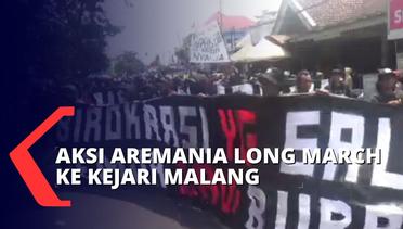 Tuntut Keadilan atas Tragedi Kanjuruhan, Ratusan Aremania Long March ke Kejaksaan Negeri Malang