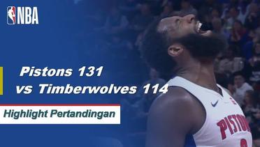NBA I Cuplikan Pertandingan : Pistons 131 vs Timberwolves 114
