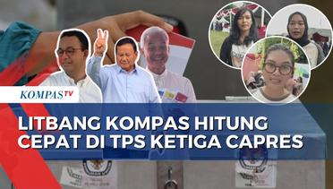 Litbang Kompas Hitung Cepat di TPS Capres Anies, Prabowo, dan Ganjar