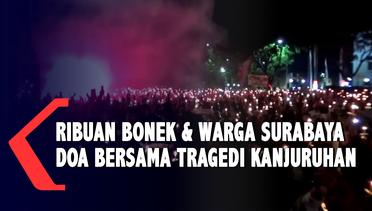 Ribuan Bonek dan Warga Surabaya Doa Bersama Korban Tragedi Kanjuruhan Malang