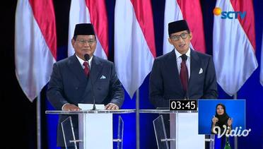 Prabowo & Sandiaga Janji Tidak Akan Mengambil Gajinya Jika Terpilih - Debat Capres 2019