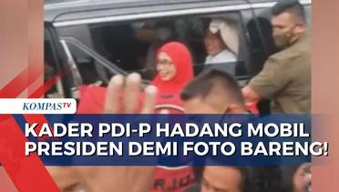 Warga Hadang Iringan Mobil Presiden Jokowi untuk Berfoto Bareng!