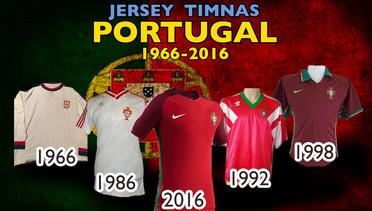 Deretan Jersey Timnas Portugal dari Tahun 1966-2016