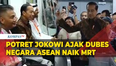 Potret Presiden Jokowi Ajak Duta Besar Negara Asean Naik MRT Jakarta