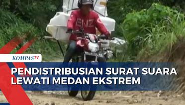 Pendistribusian Surat Suara di Wilayah Bengkayang Kalimantan Barat Lewati Medan Ekstrem