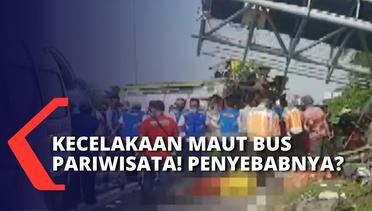 Polda Jawa Timur Olah TKP Kecelakaan Maut Bus Pariwisata di Tol Surabaya-Mojokerto!