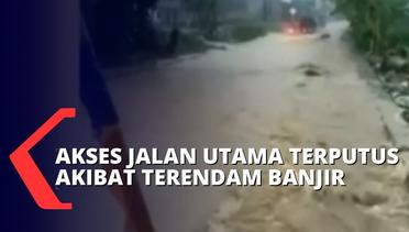 Sungai Cigentis Meluap, Banjir Memutus Akses Jalan Utama ke Sejumlah Desa di Karawang