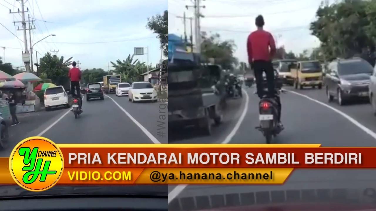 Viral Pria Kendarai Motor Sambil Berdiri Dan Lepas Stang Di Jalan Raya Astambul Kalsel Vidio 