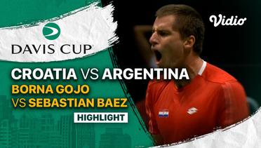 Highlights | Grup A Croatia vs Argentina | Borna Gojo vs Sebastian Baez | Davis Cup 2022