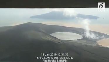Penampakan Gunung Anak Krakatau setelah Meletus