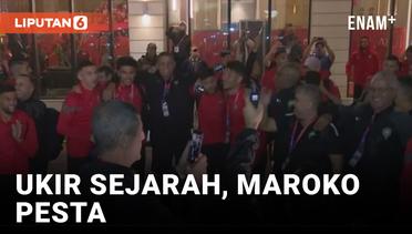 Ukir Sejarah di Piala Dunia, Maroko Rayakan Kemenangan