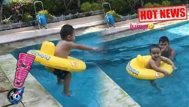 Hot News! Lompat ke Kolam Renang, Keponakan Syahrini Bikin Melongo