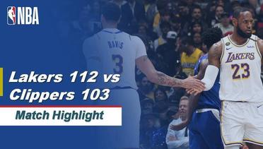 Match Highlight | Los Angeles Lakers 112 vs 103 LA Clippers | NBA Regular Season 2019/20