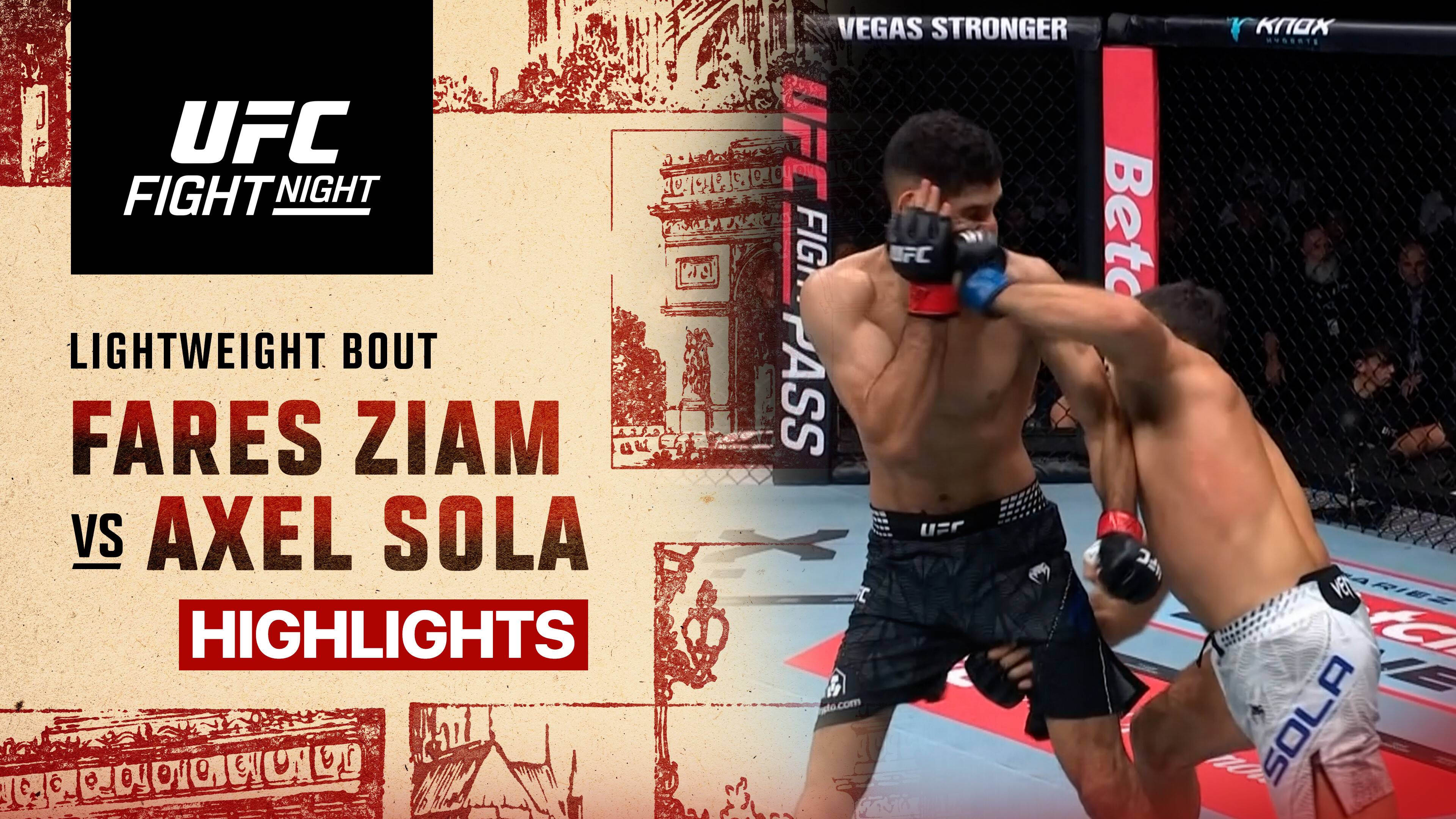 Fares Ziam vs Axel Sola - Lightweight | UFC Fight Night