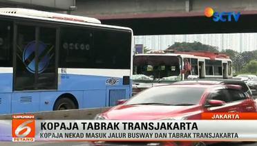 Masuk Jalur Busway, Kopaja Tabrak Transjakarta - Liputan6 Petang
