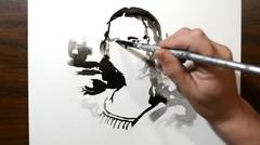 Ink Drip Teknik - Mona Lisa