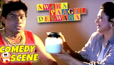 Johnny Lever & Supriya Pilgaonkar Drinking Milk | Comedy Scene | Awara Paagal Deewana | Hindi Film