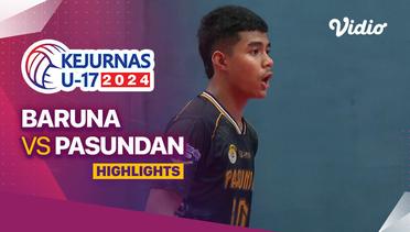 Semifinal Putra: Baruna vs Pasundan - Highlights | Kejurnas Bola Voli Antarklub U-17 2024