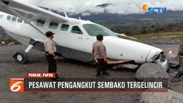 Pesawat Pengangkut Sembako Tergelincir di Bandara Ilaga Papua - Liputan 6 Pagi