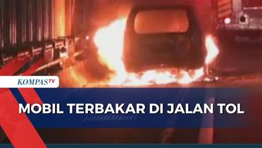 Terlibat Tabrakan, Sebuah Mobil Terbakar di Tol Dalam Kota Semanggi, 1 Unit Mobil Damkar Dikerahkan