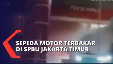 1 Motor Terbakar di SPBU Rajiman Cakung Jakarta Timur