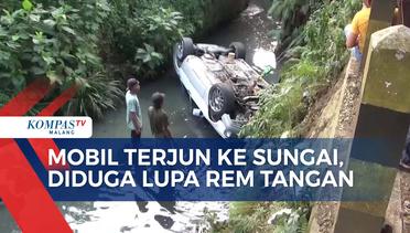 Diduga Lupa Rem Tangan, Mobil Wisatawan Terjun ke Sungai