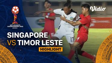Highlight - Singapore vs Timor Leste | AFF U-19 Championship 2022