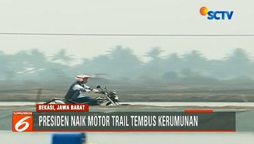 Presiden Jokowi Naik Motor Trail Tembus Kerumunan Warga - Liputan 6 Petang Terkini
