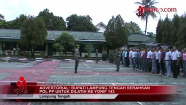 Bupati Lampung Tengah Mustafa Serahkan Pol PP Untuk Dilatih Ke Yonif 143