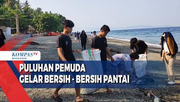 Puluhan Pemuda Gelar Bersih - Bersih Pantai Lalu didaur ulang.