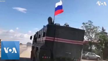 Russian Military Police Patrol Syrian Border Town