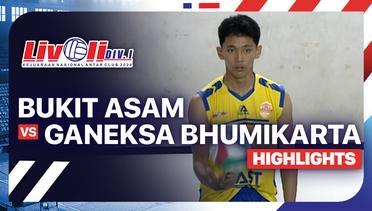 Putra: Bukit Asam Tanjung Enim vs Ganeksa Bhumikarta - Babak 8 Besar - Highlights | Livoli Divisi 1 2024