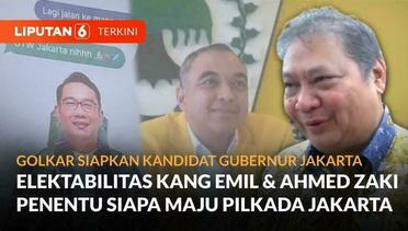 Airlangga Benarkan Golkar Rekomendasikan Ridwan Kamil & Ahmed Zaki Maju Pilgub Jakarta | Liputan 6