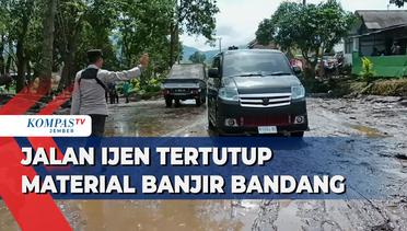 TNI Polri Bersihkan Material Banjir Bandang yang Menutup Jalan Ijen