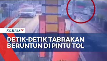 Rekaman CCTV Detik-Detik Tabrakan Beruntun di Gerbang Tol Halim Utara