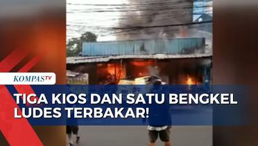 Empat Orang Alami Luka Bakar Akibat Kebakaran 4 Bangunan di Jalan Raya Bogor!
