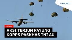 75 prajurit Korps Paskhas TNI AU unjuk aksi terjun payung di Aceh