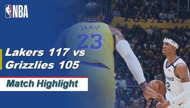 Match Highlight | Los Angeles Lakers 117 vs 105 Memphis Grizzlies | NBA Regular Season 2019/20