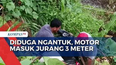 Ngantuk! Pengendara Sepeda Motor Jatuh ke Jurang Sedalam 3 Meter di Banten