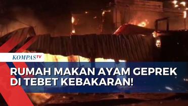 Tabung Gas Bocor, Rumah Makan Ayam Geprek di Tebet Hangus Terbakar!